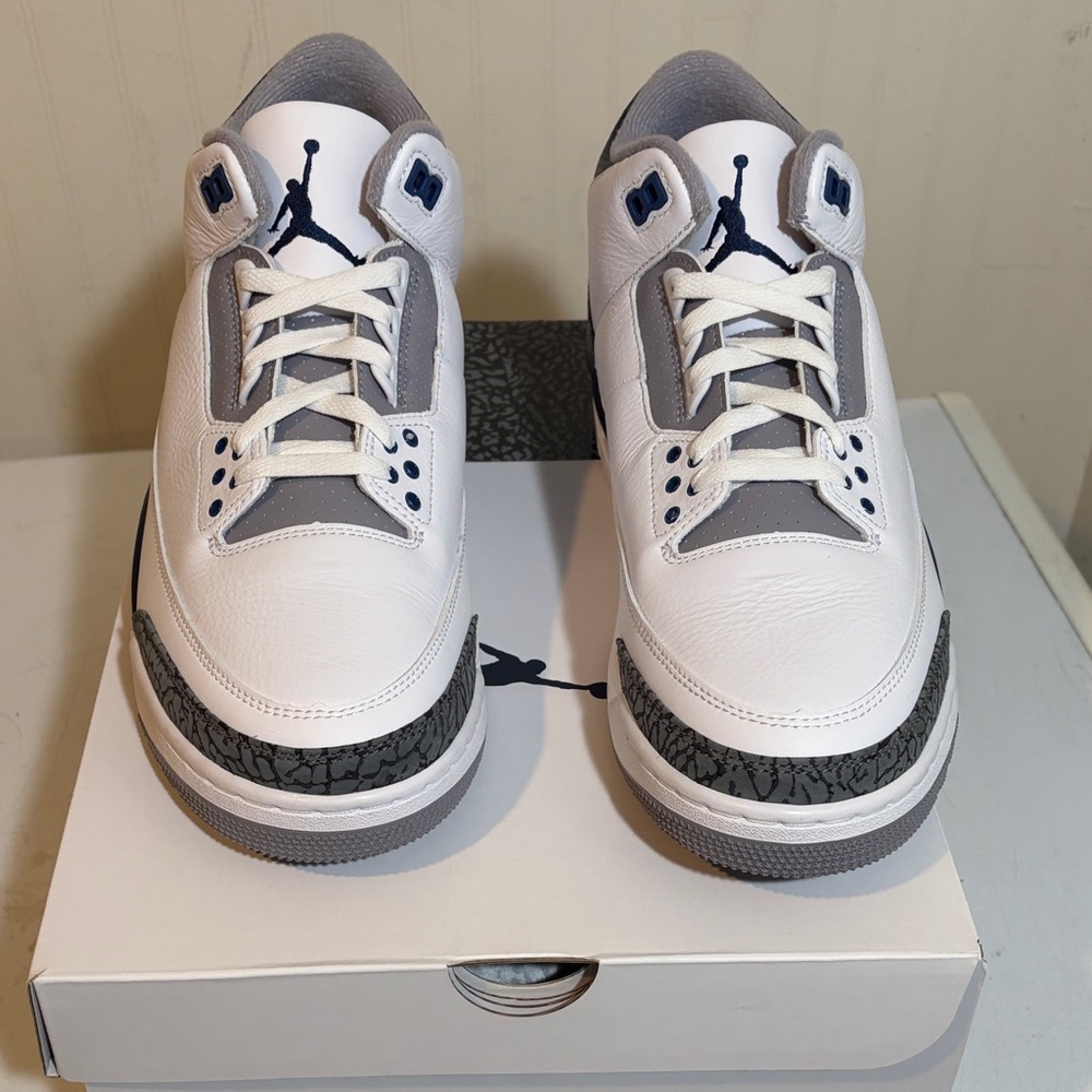 Air Jordan 3 Retro White/Midnight Navy size 11 Men’s NIB CT8532-140 - Picture 2 of 10